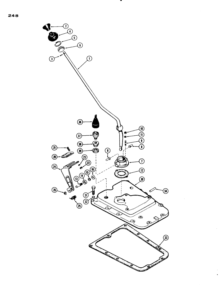 Схема запчастей Case IH 730 SERIES - (248) - GEAR SHIFT, USED PRIOR TO TRAC. S/N 8173401 (06) - POWER TRAIN