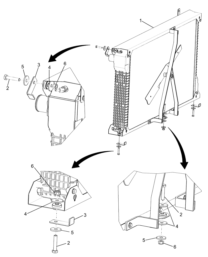 Схема запчастей Case IH AFX8010 - (B.50.A.32[01]) - RADIATOR MOUNTING B - Power Production