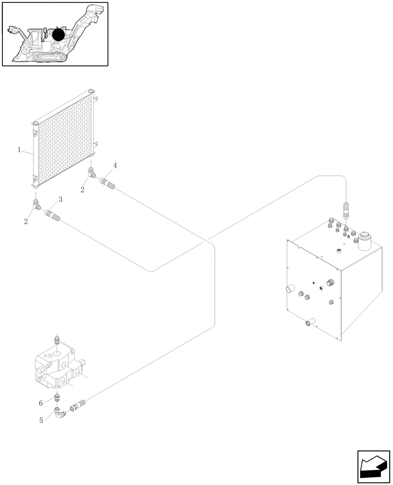 Схема запчастей Case IH A4000 - (B06.02[01]) - HYDRAULIC CIRCUIT (OIL COOLER) Hydraulic Components & Circuits