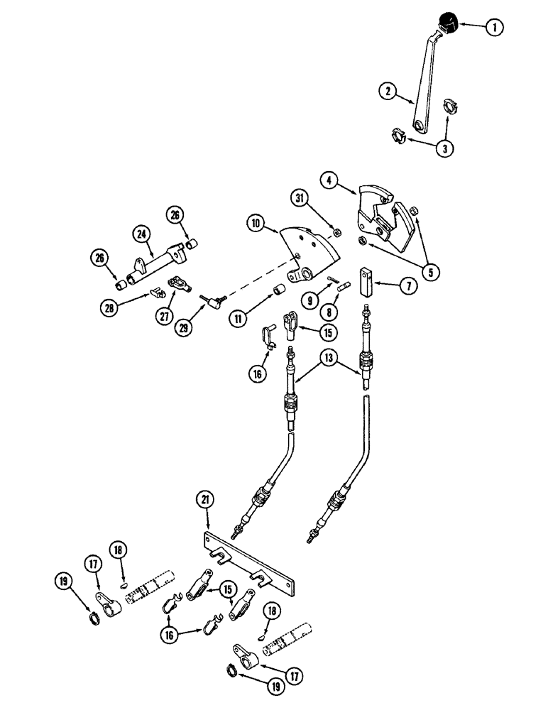 Схема запчастей Case IH 1896 - (6-156) - POWER SHIFT TRANSMISSION, GEAR SHIFT LINKAGE (06) - POWER TRAIN