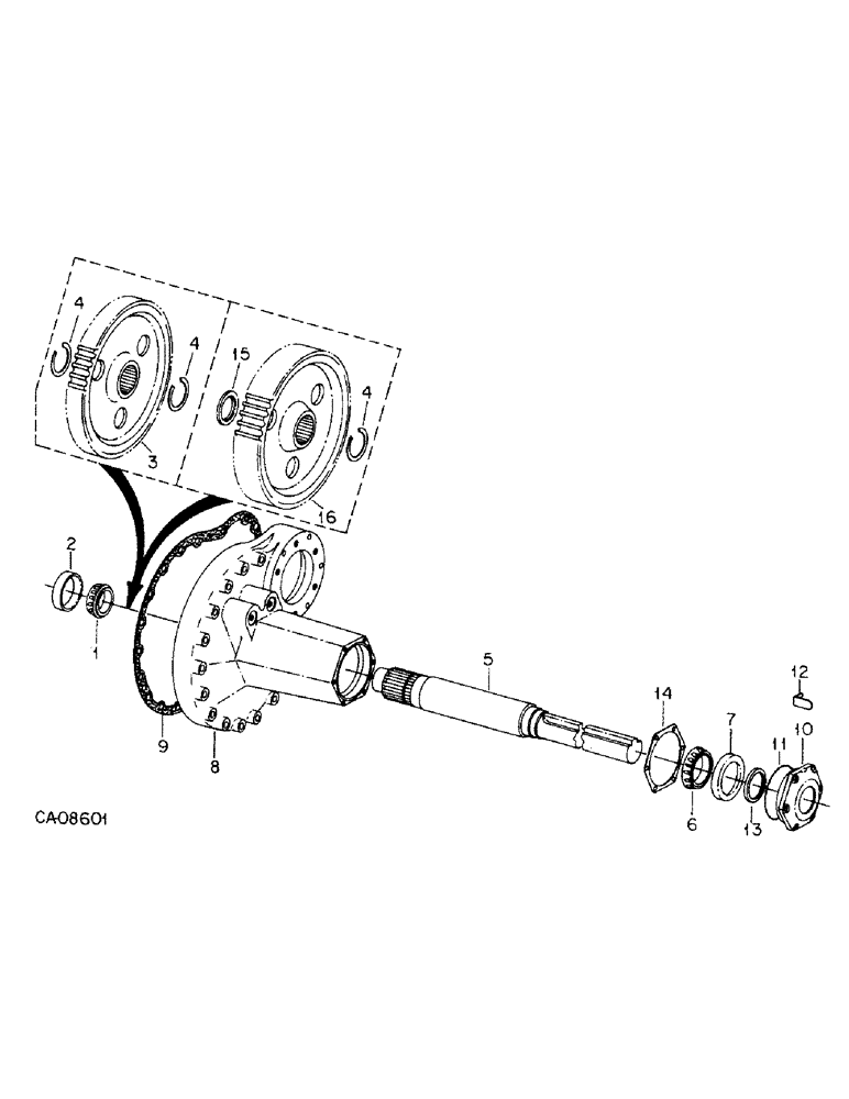 Схема запчастей Case IH 6788 - (07-09) - DRIVE TRAIN, REAR DRIVE AXLE (04) - Drive Train