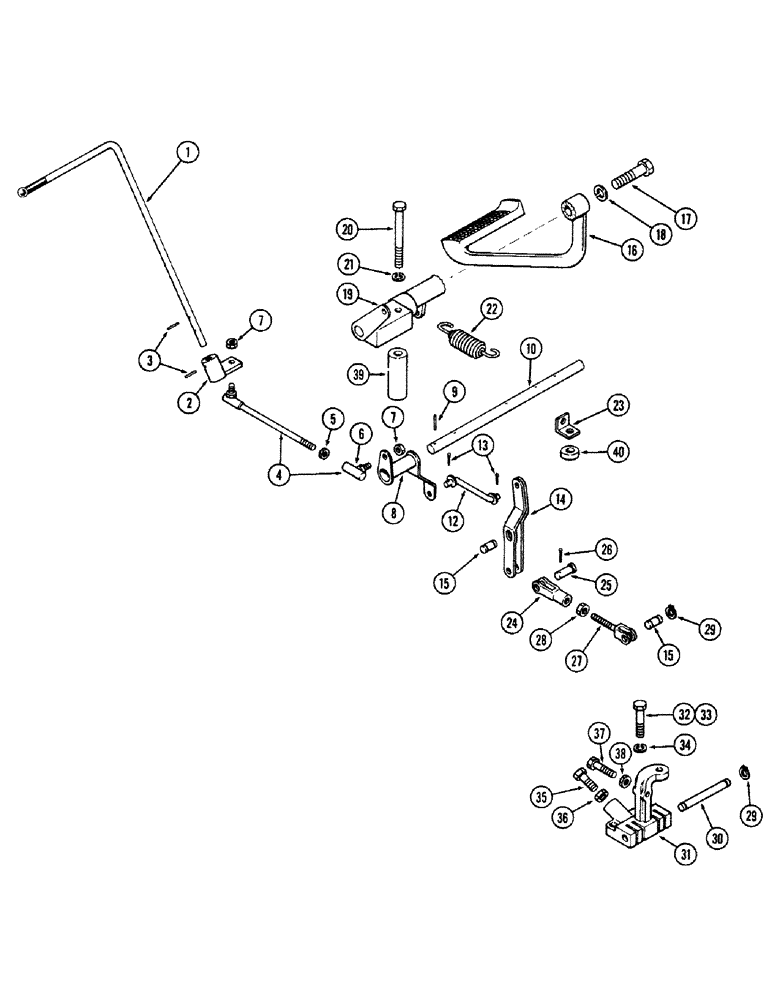 Схема запчастей Case IH M570 - (056) - CONTROL VALVE LINKAGE, TORQUE CONVERTER DRIVE (06) - POWER TRAIN