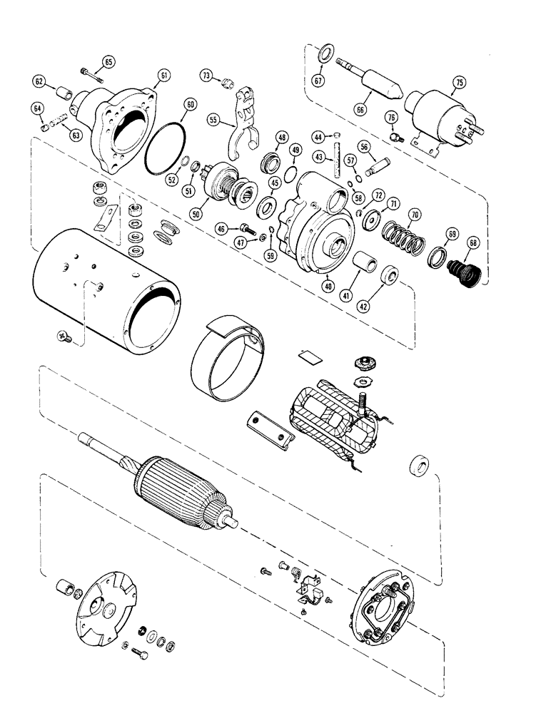 Схема запчастей Case IH 1370 - (098) - STARTER ASSEMBLY, WITH DELCO DRIVE ASSEMBLY (04) - ELECTRICAL SYSTEMS