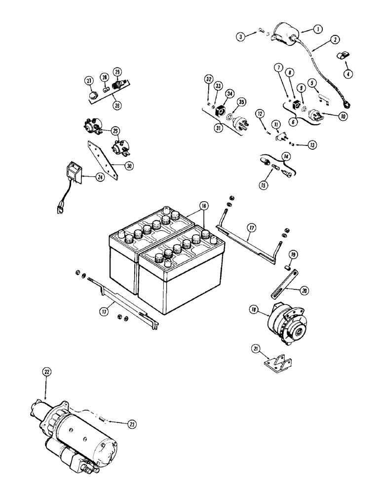 Схема запчастей Case IH 1470 - (042) - ELECTRICAL EQUIPMENT AND HARDWARE, (504B) DIESEL ENGINE (04) - ELECTRICAL SYSTEMS