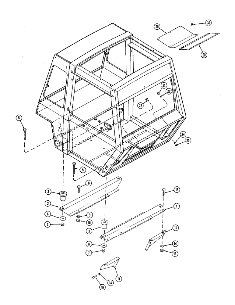 Схема запчастей Case IH 2470 - (468) - CAB, MOUNTING, CAB SERIAL NO. 7864002 AND AFTER (09) - CHASSIS/ATTACHMENTS