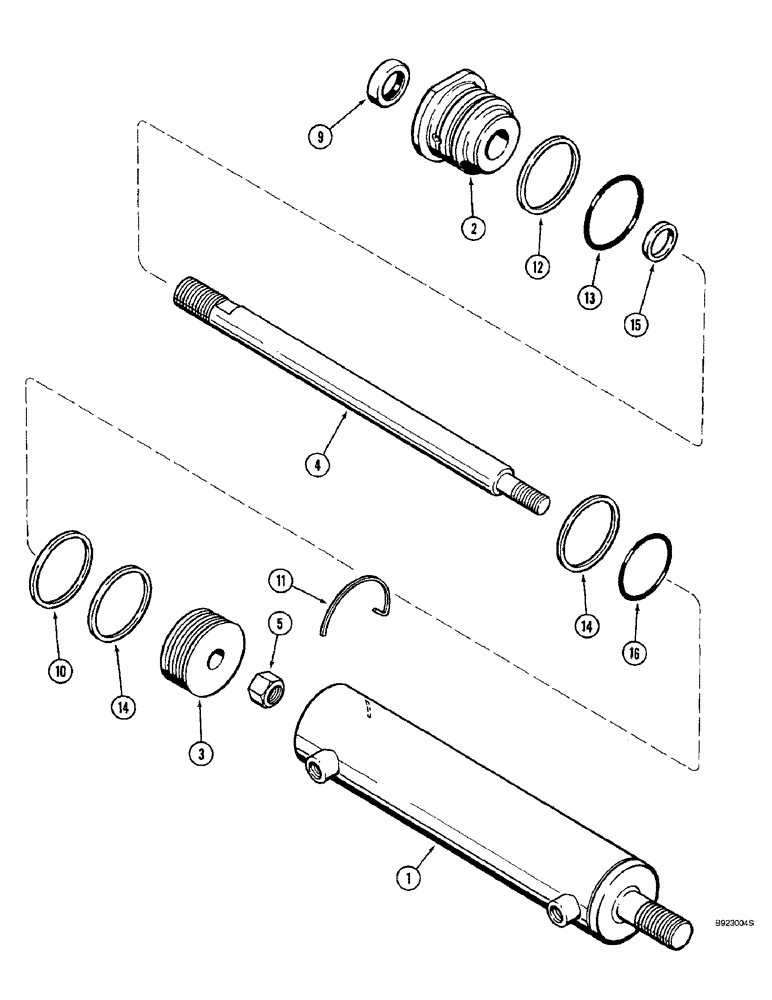 Схема запчастей Case IH 2144 - (5-40) - STEERING CYLINDER, POWER GUIDE AXLE (04) - STEERING