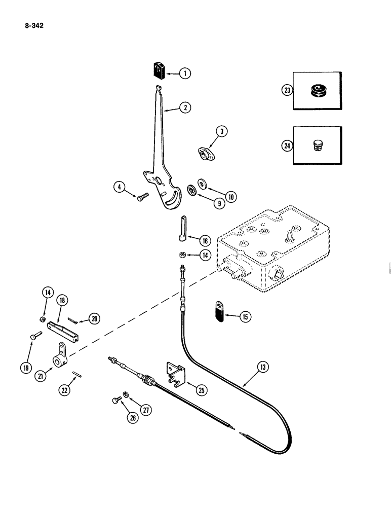 Схема запчастей Case IH 2094 - (8-342) - DEPTH SENSING CONTROL LINKAGE (08) - HYDRAULICS