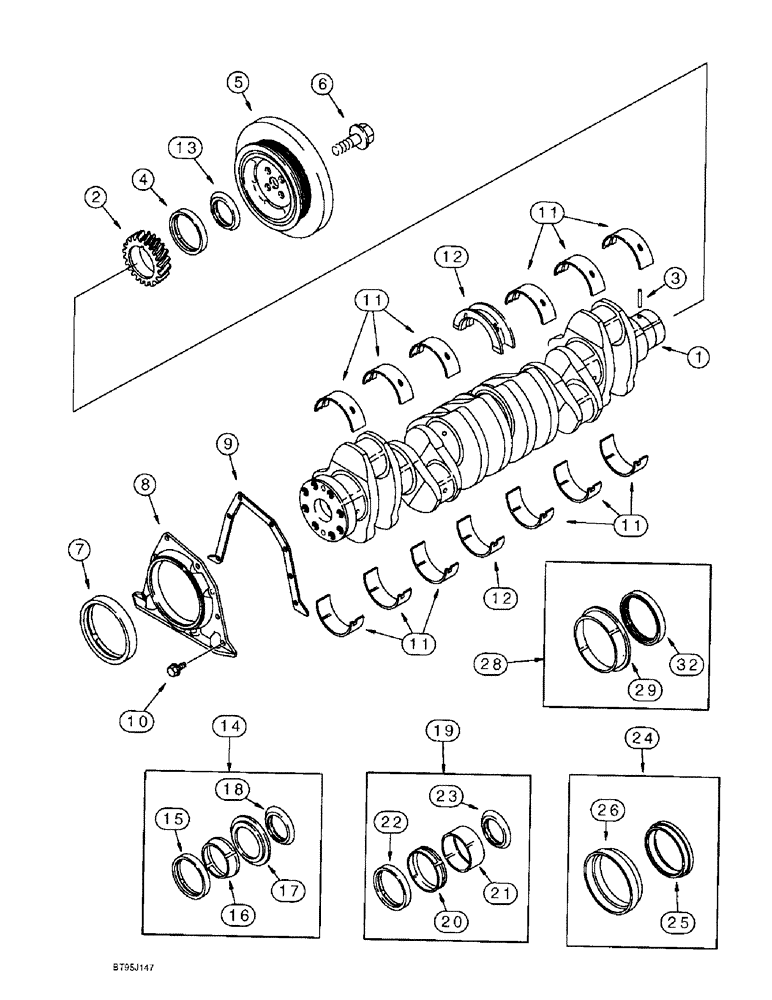 Схема запчастей Case IH 1688 - (2-48) - CRANKSHAFT, 6TA-830 ENGINE (01) - ENGINE