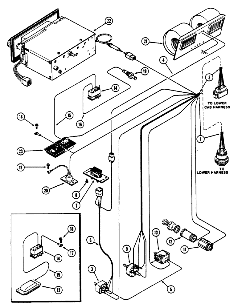 Схема запчастей Case IH 4690 - (4-080) - CAB, HEADLINER WIRING (04) - ELECTRICAL SYSTEMS