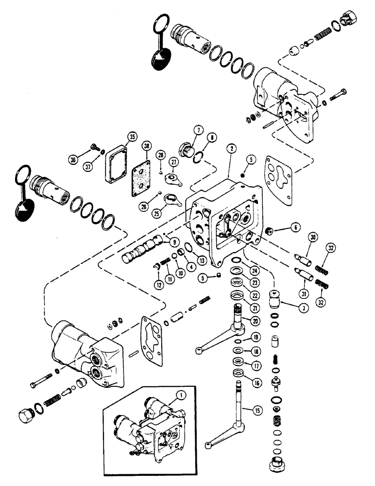 Схема запчастей Case IH 2670 - (346) - A141843 REMOTE HYDRAULIC VALVE, WITH RELIEF VALVE, USED TRACTOR SERIAL NUMBER 8786558 TO 8826987 (08) - HYDRAULICS