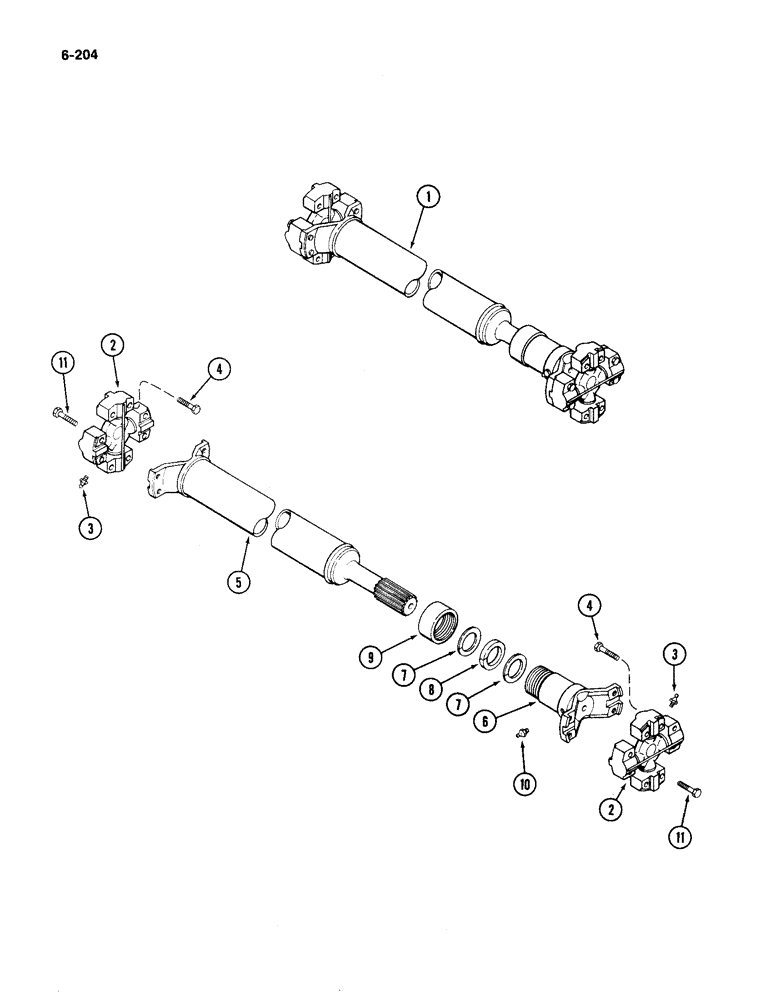 Схема запчастей Case IH 4490 - (6-204) - REAR AXLE DRIVE SHAFT (06) - POWER TRAIN