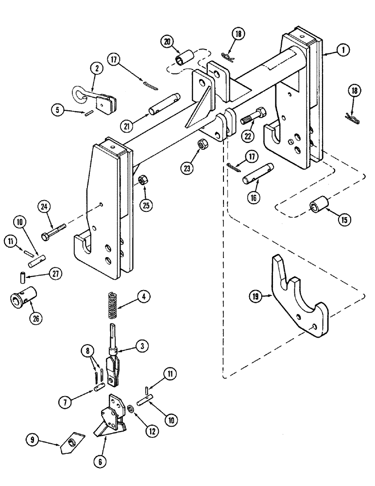 Схема запчастей Case IH 3294 - (9-366) - QUICK HITCH COUPLER, CATEGORY II, WITH STRAIGHT FRAME (09) - CHASSIS/ATTACHMENTS