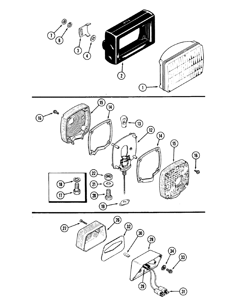 Схема запчастей Case IH 2594 - (4-52) - HEAD LAMP (04) - ELECTRICAL SYSTEMS