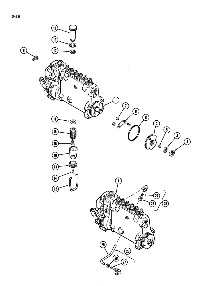 Схема запчастей Case IH 4490 - (3-056) - FUEL INJECTION PUMP, 504BDT DIESEL ENGINE (03) - FUEL SYSTEM