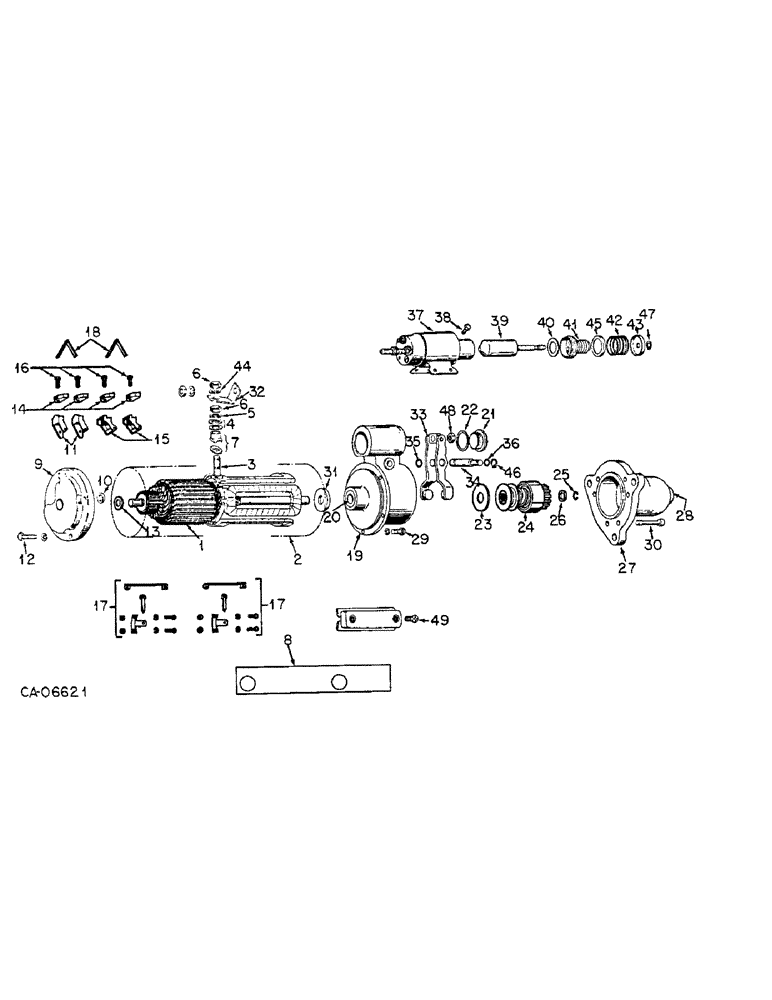 Схема запчастей Case IH HYDRO 186 - (08-08) - ELECTRICAL, CRANKING MOTOR, DELCO REMY (06) - ELECTRICAL