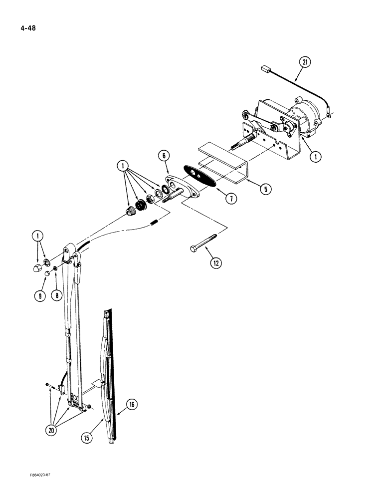 Схема запчастей Case IH 9180 - (4-48) - FRONT WINDOW WIPER (04) - ELECTRICAL SYSTEMS