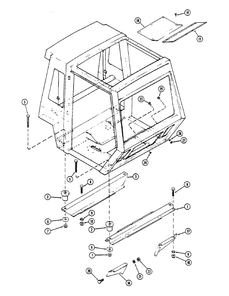 Схема запчастей Case IH 2670 - (456) - CAB, MOUNTING, USED BEFORE CAB SERIAL NUMBER 7864002 (09) - CHASSIS/ATTACHMENTS