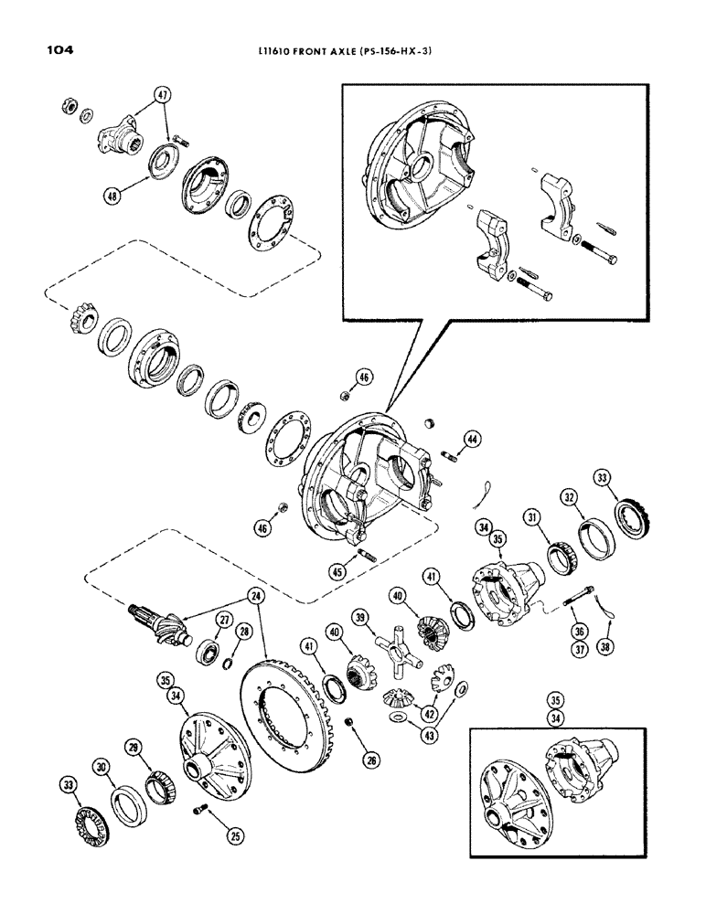 Схема запчастей Case IH 1200 - (104) - L11610 FRONT AXLE DIFFERENTIAL, CONTINUED (06) - POWER TRAIN