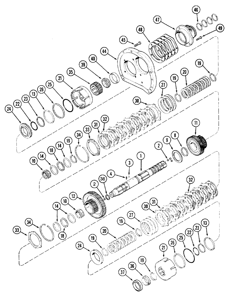 Схема запчастей Case IH 7210 - (6-040) - TRANSMISSION, RANGE INPUT SHAFT (06) - POWER TRAIN