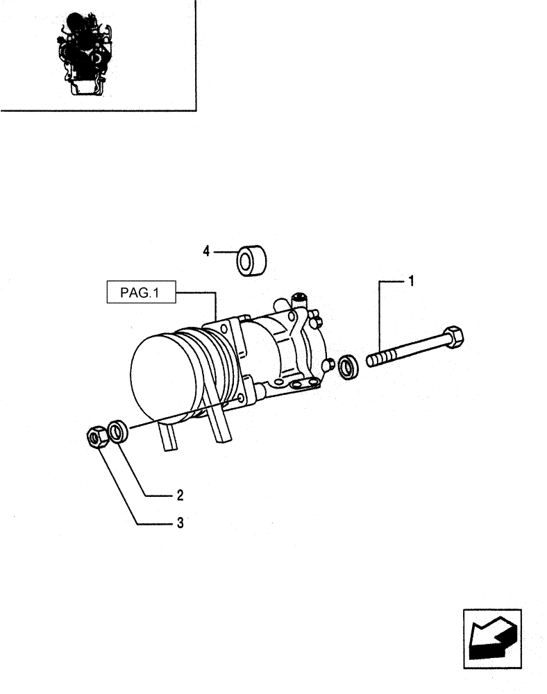 Схема запчастей Case IH JX75 - (0.34.7/02[02]) - (VAR.641-958) AIR CONDITIONING - SPACER (01) - ENGINE