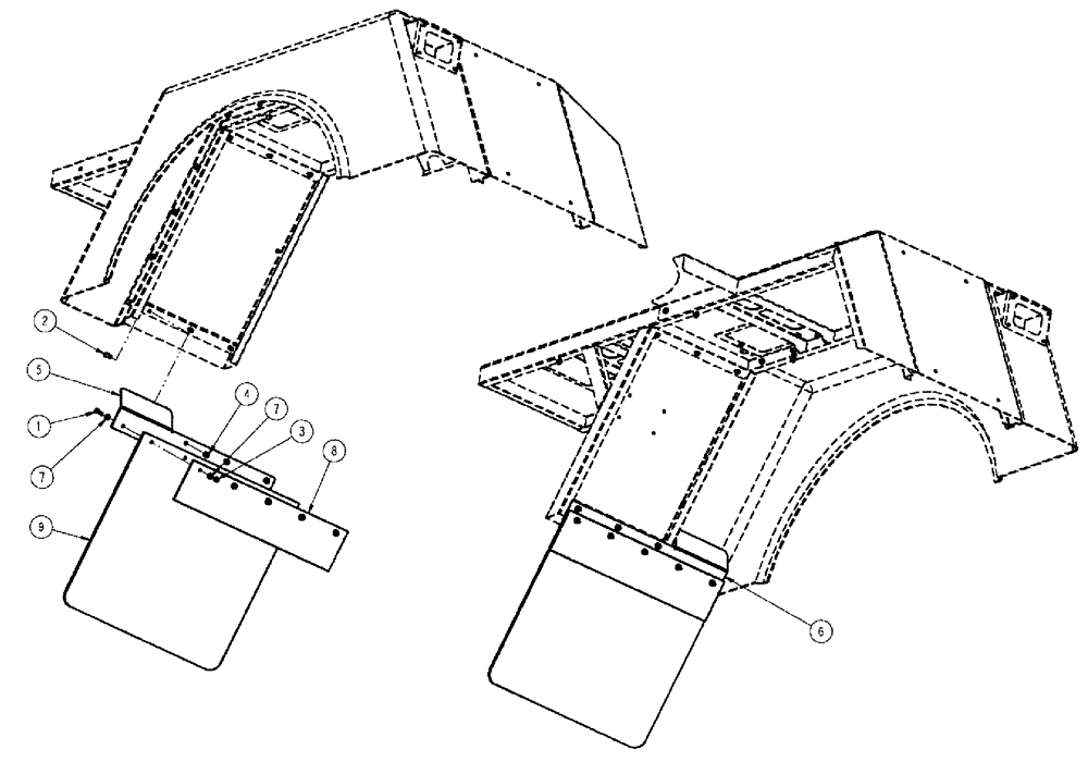 Схема запчастей Case IH TITAN 4020 - (10-004) - MUDFLAP GROUP, REAR OF FRONT Options