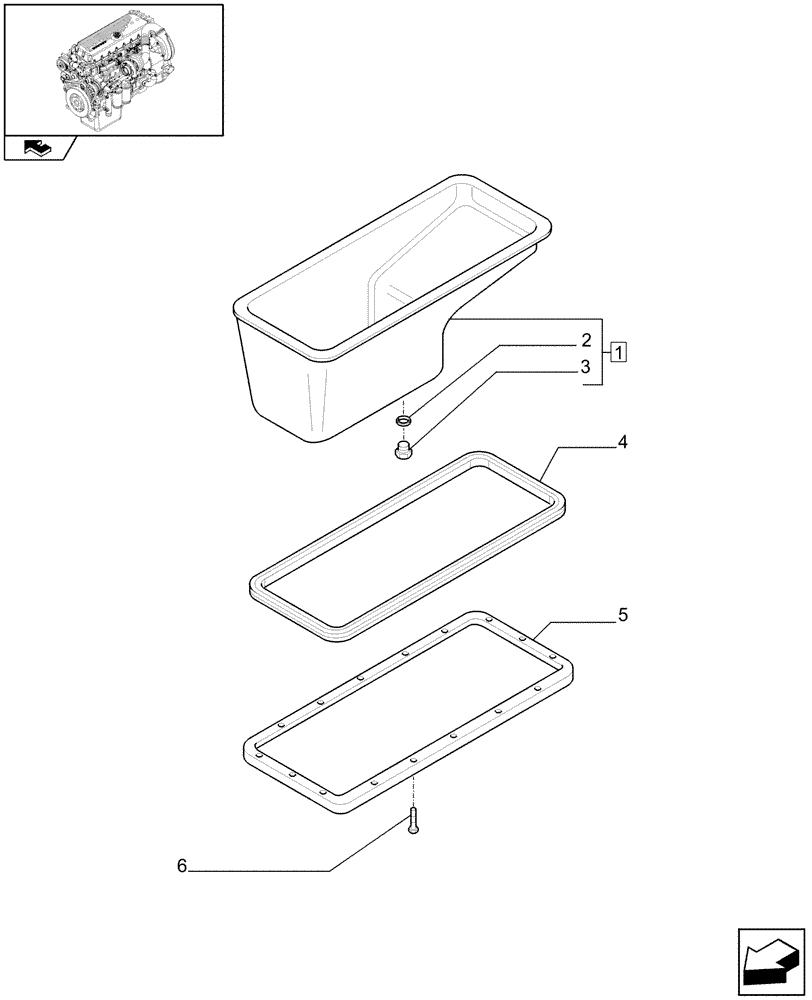 Схема запчастей Case IH F3CE0684F E001 - (10.102.01) - OIL SUMP & RELATED PARTS (504052952) (01) - ENGINE