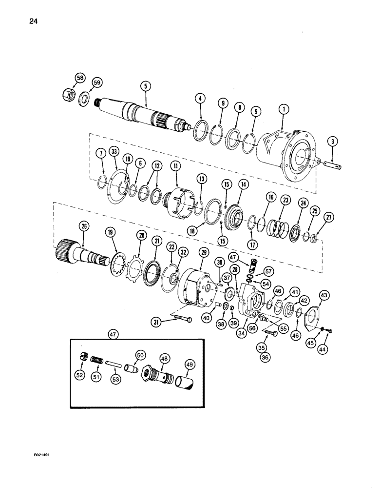 Схема запчастей Case IH 1680 - (024) - POWER TAKE-OFF CLUTCH ASSEMBLY (14) - MAIN GEARBOX & DRIVE