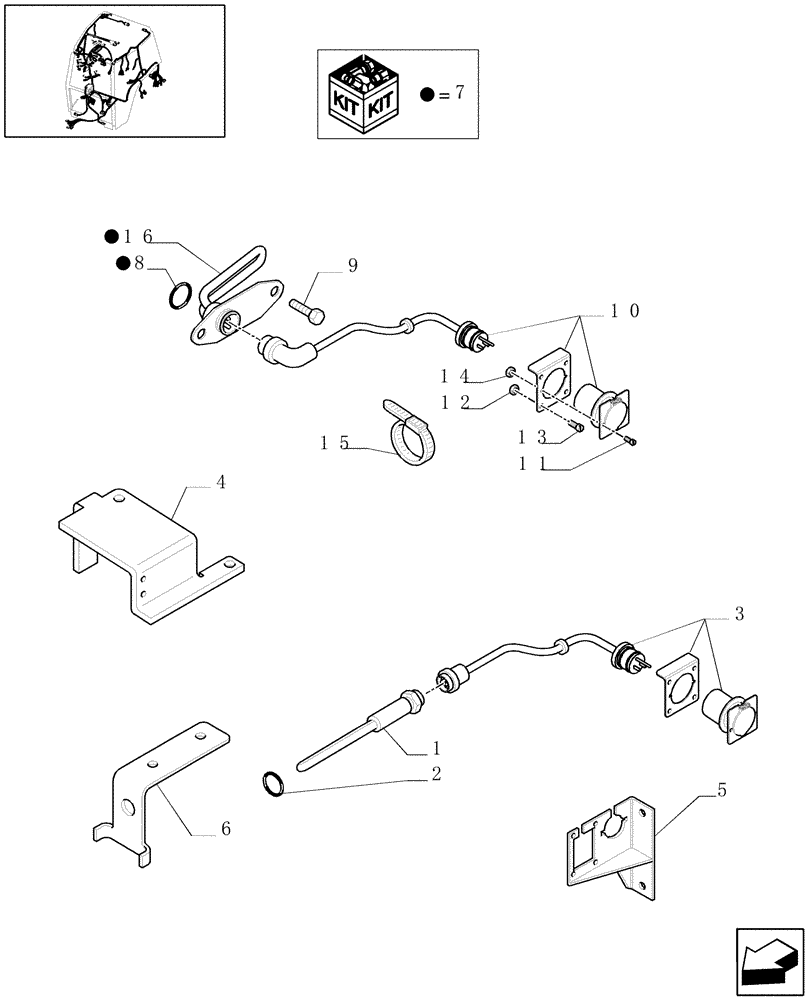 Схема запчастей Case IH PUMA 195 - (1.91.4/06[01A]) - (VAR.381) ENGINE BLOCK AND TRANSMISSION HEATER, 110 V - D6470 (06) - ELECTRICAL SYSTEMS