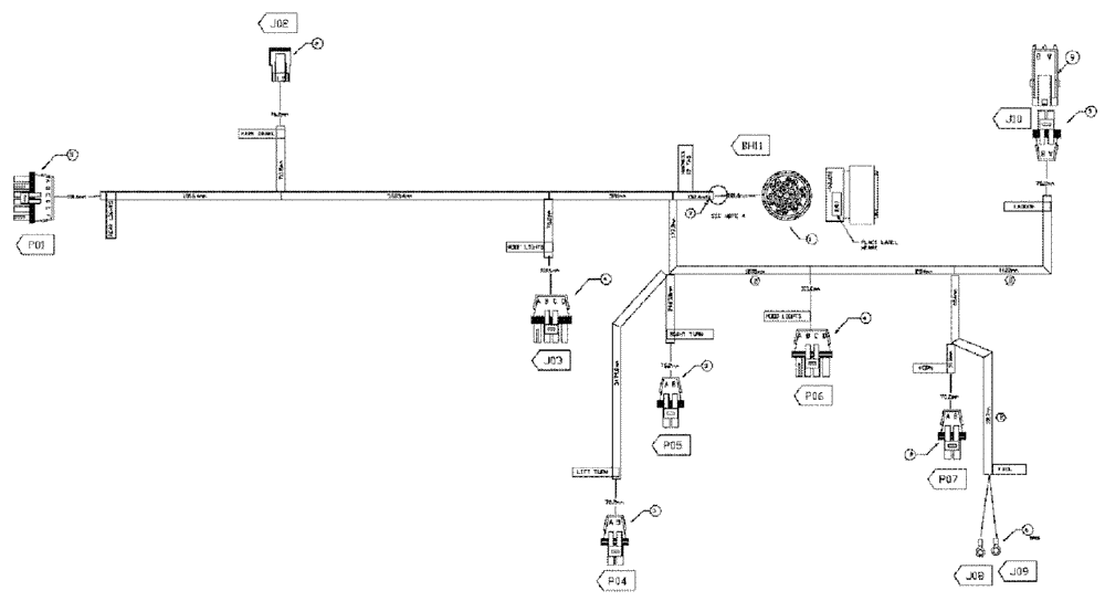 Схема запчастей Case IH 3185 - (12-013) - HARNESS, FRAME LIGHTS (06) - ELECTRICAL