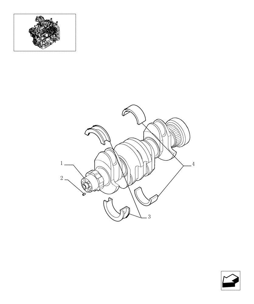 Схема запчастей Case IH MAXXUM 110 - (0.08.0) - CRANKSHAFT (STD + VAR.330003-332115-332116) (01) - ENGINE