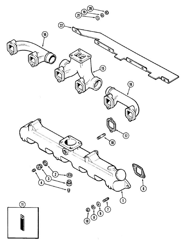 Схема запчастей Case IH 2594 - (2-16) - INTAKE AND EXHAUST MANIFOLDS, 504BDT DIESEL ENGINE (02) - ENGINE