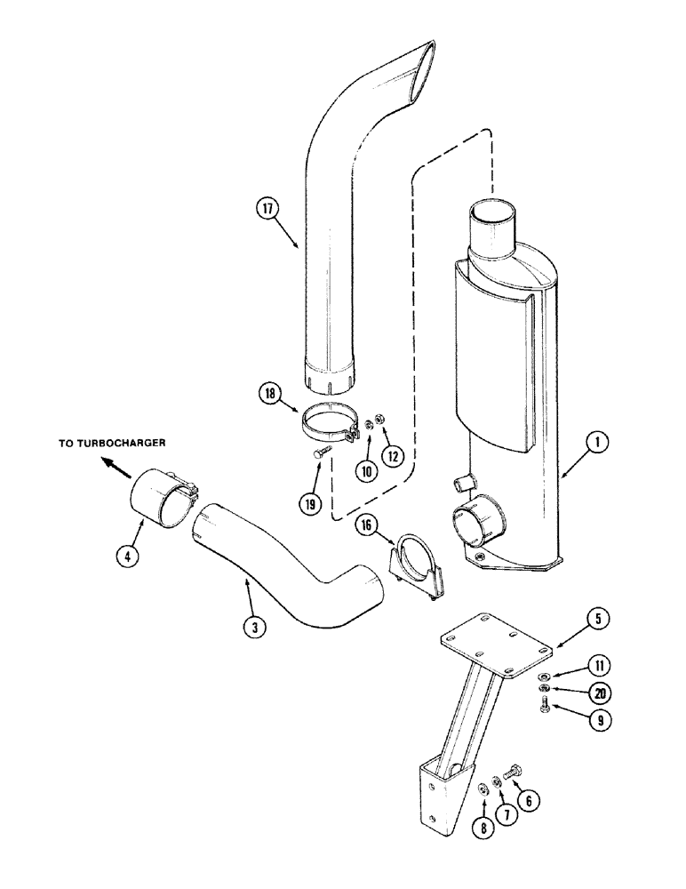 Схема запчастей Case IH 2394 - (2-22) - EXHAUST SYSTEM (02) - ENGINE