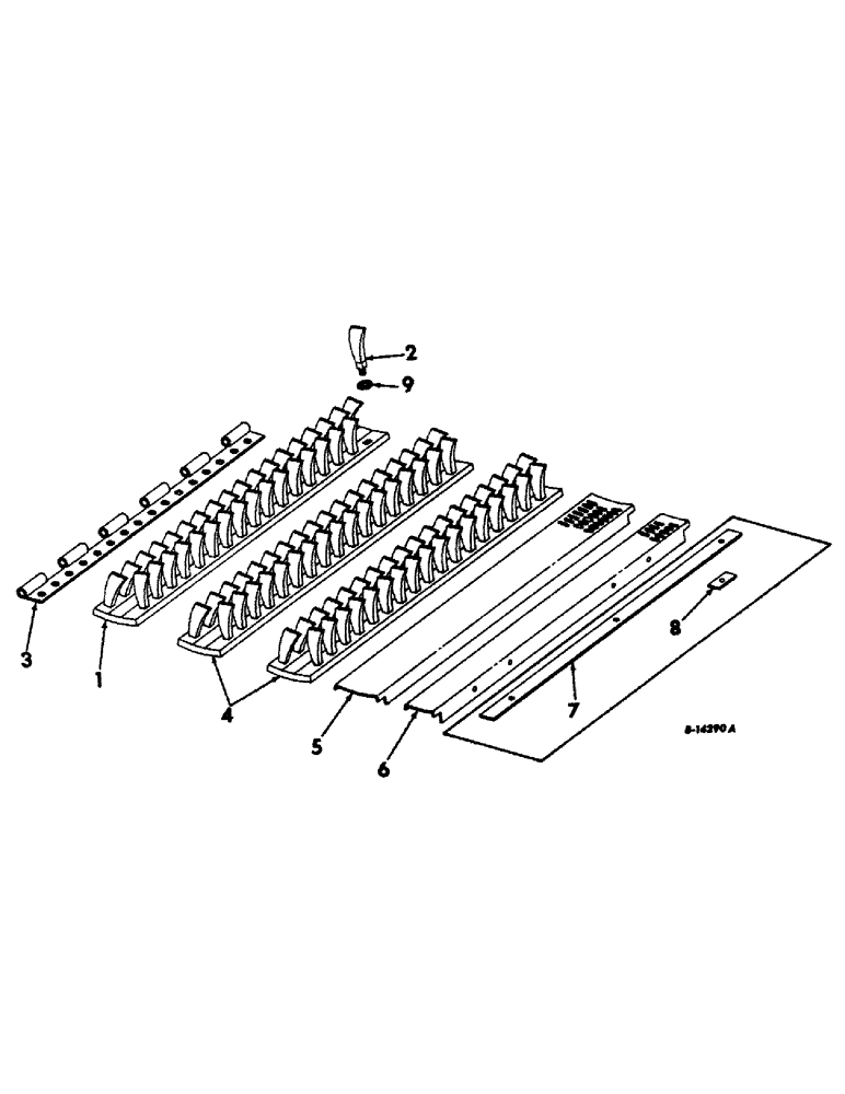 Схема запчастей Case IH 403 - (061) - SPECIAL CONCAVE GRATE AND FILLER BARS (66) - THRESHING