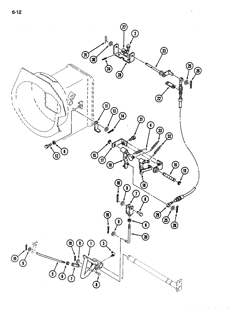 Схема запчастей Case IH 255 - (6-12) - INCHING PEDAL, SYNCHROMESH TRANSMISSION (06) - POWER TRAIN