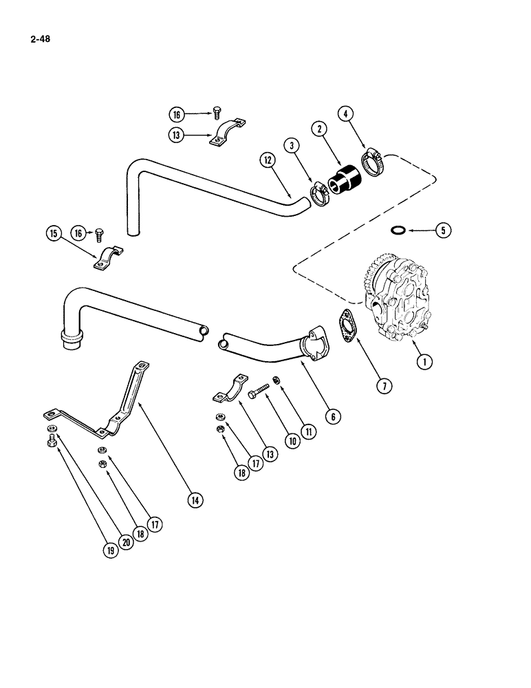 Схема запчастей Case IH 4994 - (2-48) - OIL PUMP LUBE SYSTEM, 866 CUBIC INCH DIESEL ENGINE (02) - ENGINE