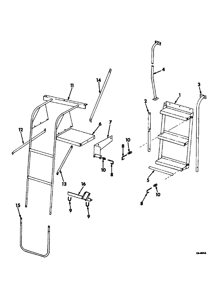 Схема запчастей Case IH 915 - (M-12) - SEAT, OPERATORS PLATFORM & MISC., SERVICE LADDER (10) - OPERATORS PLATFORM