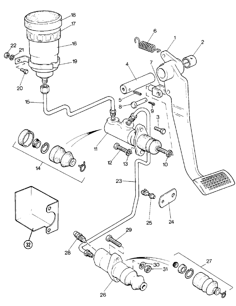 Схема запчастей Case IH 1690 - (C02-1) - TRANSMISSION CLUTCH RELEASE MECHANISM, HYD. COMPONENTS LOW PROFILE MODEL PRIOR TO P.I.N. 11211216 (03.1) - CLUTCH