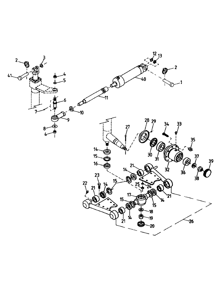 Схема запчастей Case IH 7700 - (A09-01) - STEERING AND FRONT SUSPENSION Mainframe & Functioning Components