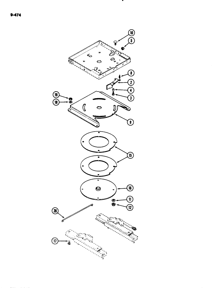 Схема запчастей Case IH 2294 - (9-474) - SEAT SWIVEL KIT (09) - CHASSIS/ATTACHMENTS