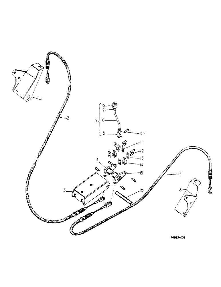 Схема запчастей Case IH 434 - (6-075) - HAND OPERATED DRUM BRAKE ATTACHMENT, HAND BRAKE LINKAGE - ATTACHMENTS (07) - BRAKES