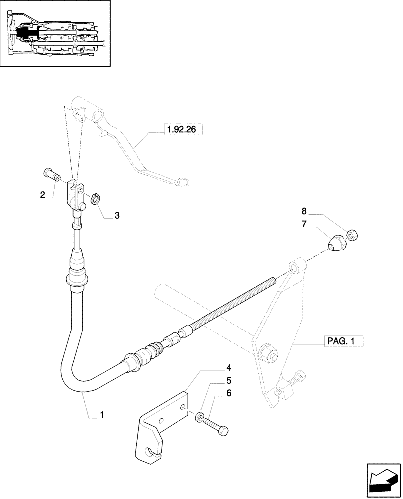 Схема запчастей Case IH JX1075N - (1.26.2[02]) - LEVERS AND TIEROD (03) - TRANSMISSION