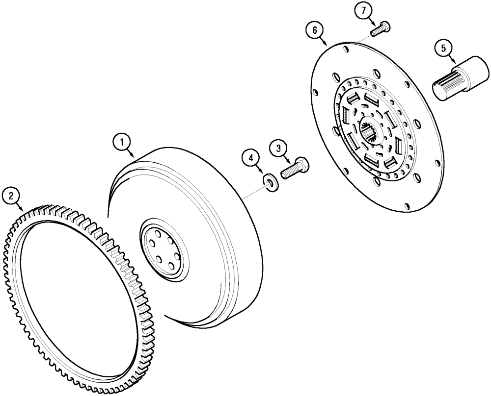 Схема запчастей Case IH MX100C - (02-07) - FLYWHEEL (02) - ENGINE