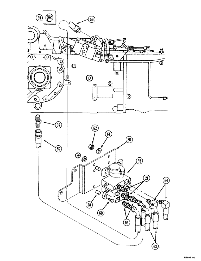 Схема запчастей Case IH L550 - (8-018) - HYDRAULICS - EXTERNAL VALVE (2 FUNCTION C70 - C100), W/OUT SELF LEVELING (08) - HYDRAULICS