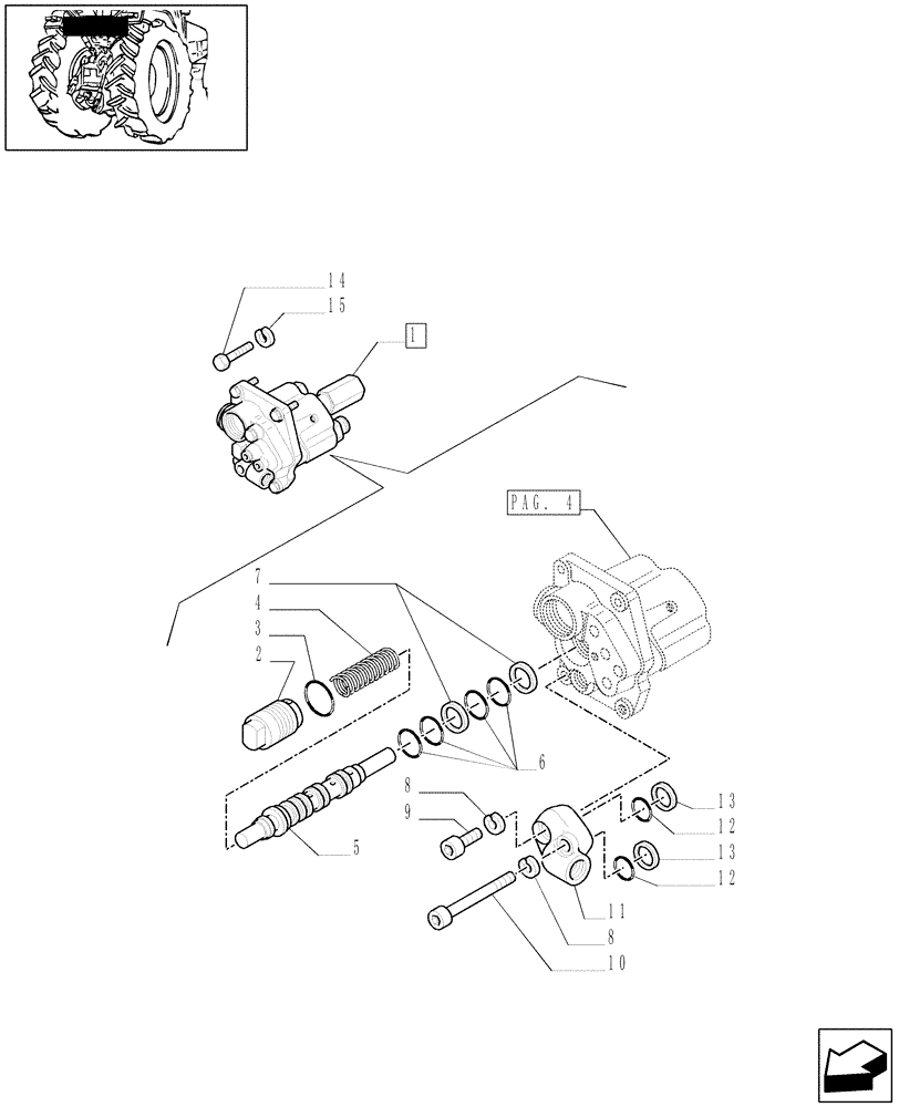 Схема запчастей Case IH JX1070N - (1.82.4[02]) - LIFTER, DISTRIBUTOR AND VALVES (07) - HYDRAULIC SYSTEM