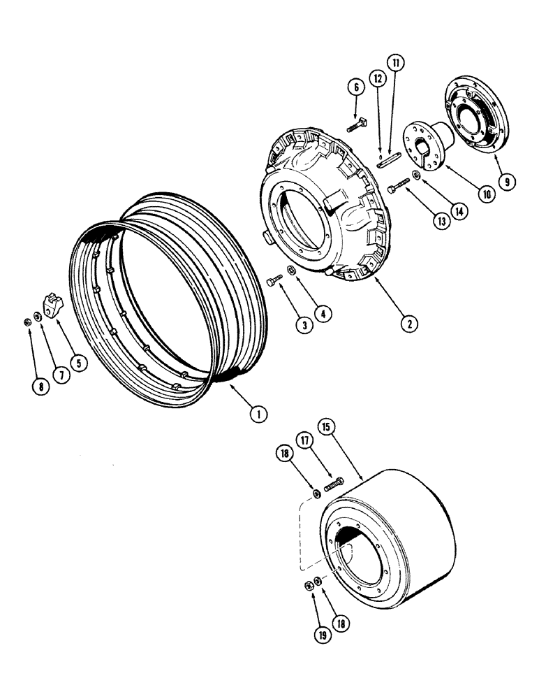 Схема запчастей Case IH 2594 - (6-084) - DUAL REAR WHEELS, CAST WITH 42 INCH RIMS (06) - POWER TRAIN