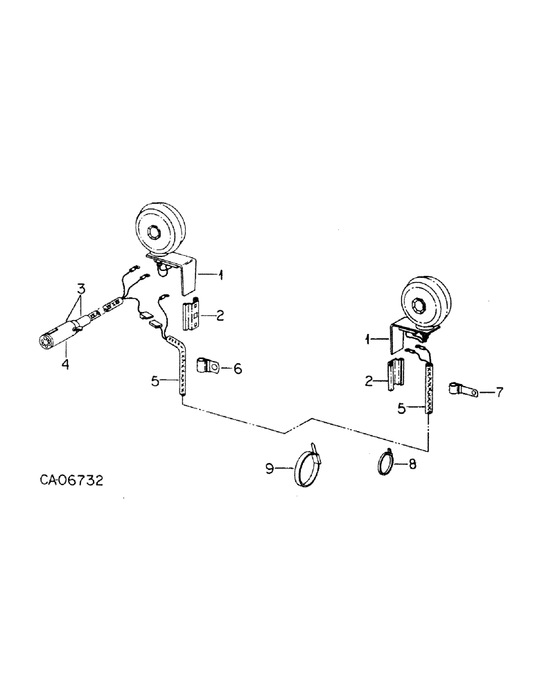 Схема запчастей Case IH 2400 - (B-39) - FLASHING WARNING LIGHT ATTACHMENT (55) - ELECTRICAL SYSTEMS