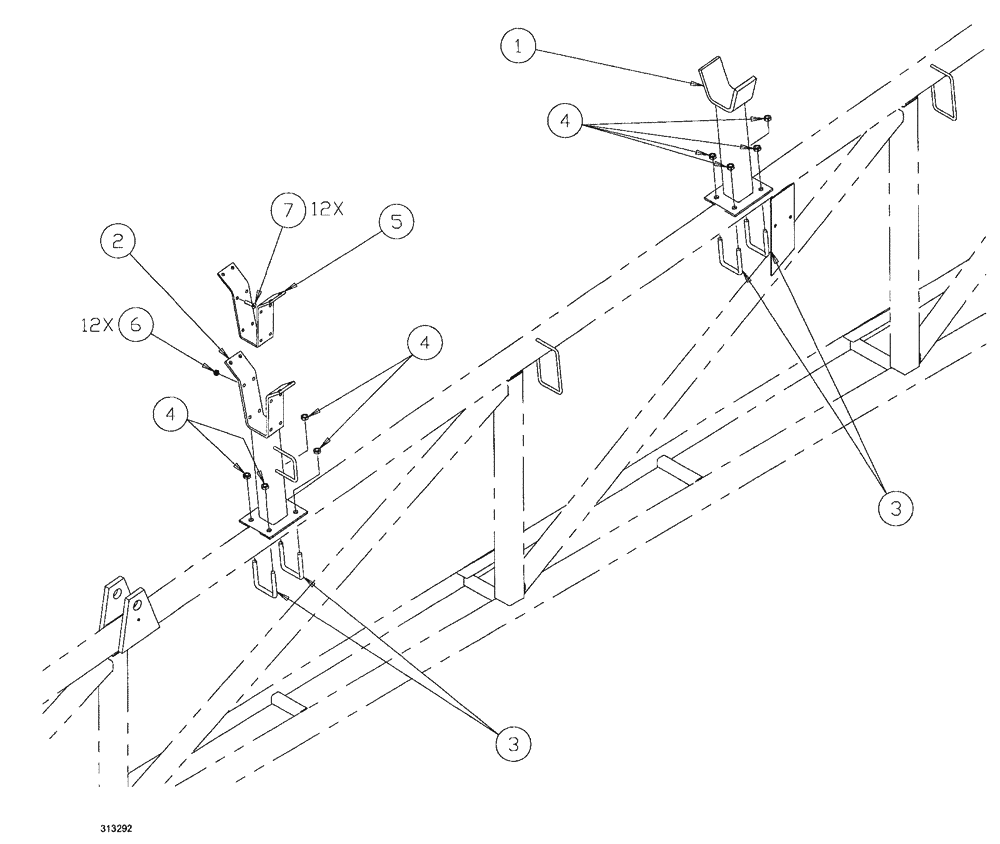 Схема запчастей Case IH SPX3200B - (126) - OUTER CRADLE ASSEMBLY - 90 (78) - SPRAYING