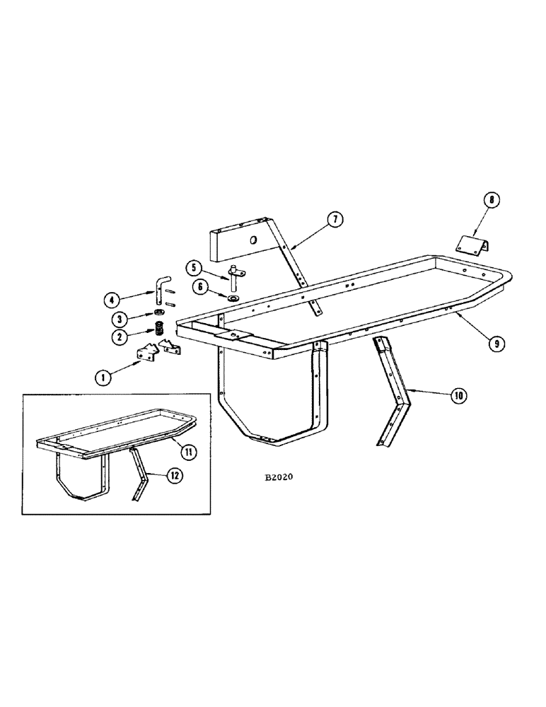 Схема запчастей Case IH 200 - (52) - BALE LAUNCHER ATTACHMENT, UPPER FRAME 