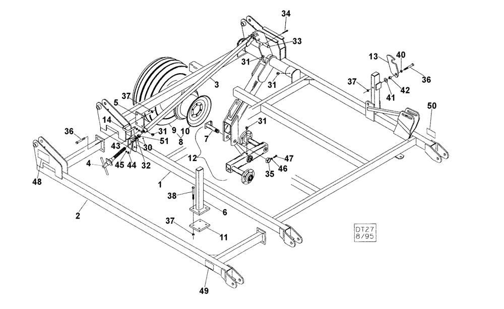 Схема запчастей Case IH TIGER-MATE - (09-02) - INNER WING (09) - CHASSIS/ATTACHMENTS