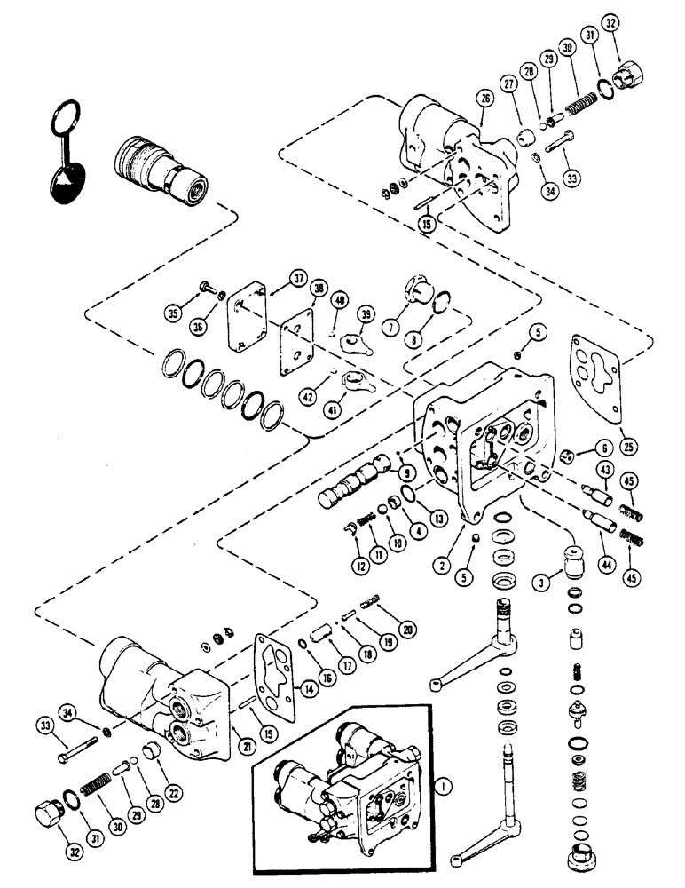 Схема запчастей Case IH 2670 - (354) - A77072 REMOTE HYDRAULIC VALVE, WITH RELIEF VALVE, USED BEFORE TRACTOR SERIAL NUMBER 8763920 (08) - HYDRAULICS